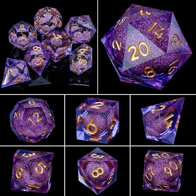 ARUOHHA DND Liquid Core Dice, Role Playing Dice Set D20 D12 D10 D8 D6 D4 - Image 4