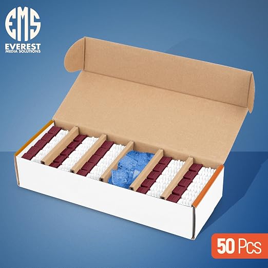 Everest 90° Angled RJ45 Cat5e Keystone Jacks 50-Pack in Red - Image 2