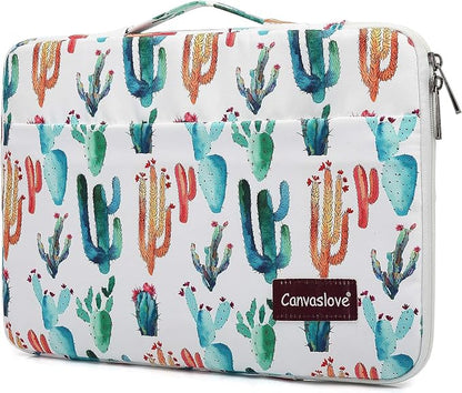 Canvaslove Cactus Corner and Bottom Rebound Bubble Cushioned Laptop Sleeve Bag by Canvaslove