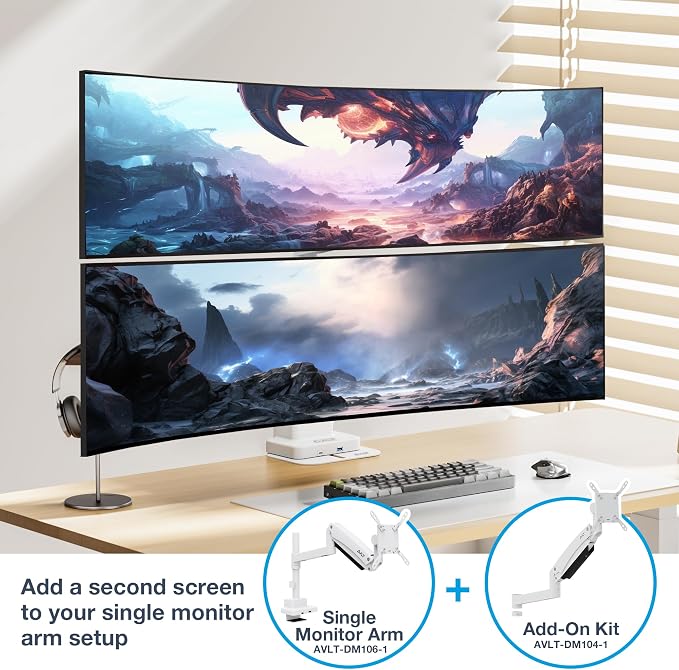 AVLT Single 57 Inch Heavy Duty Monitor Arm Add-On Kit - Image 5