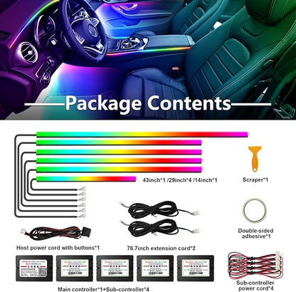 Dreamcolor Acrylic Car Lights, 6 in 1 LED Strip Lights - Image 5