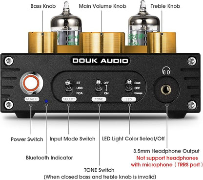 Douk Audio P1 Vacuum Tube Bluetooth Preamplifier, GE5654 Audio Preamp, Hi-Fi - Image 8