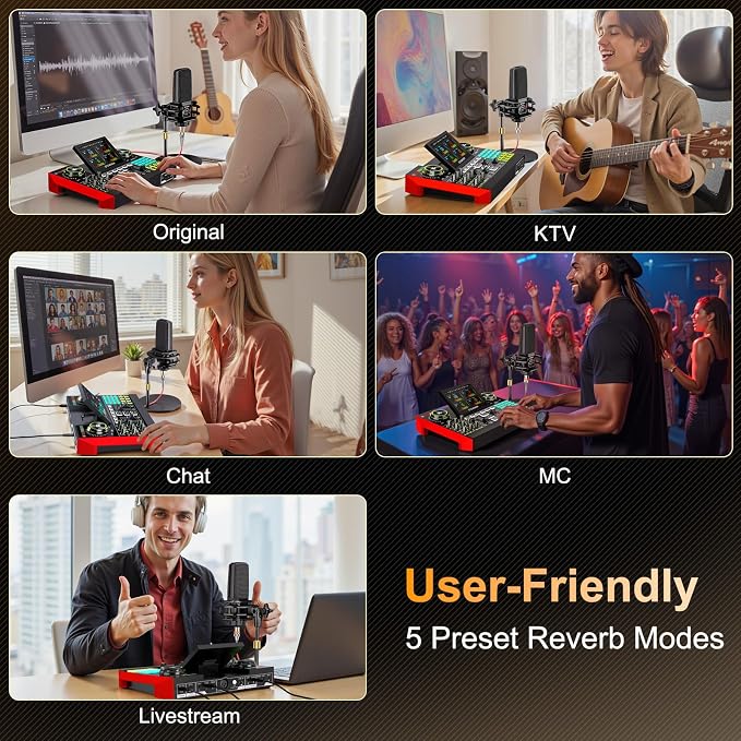 Podcast Equipment Bundle with 3.5mm Microphone and Live Sound Card, Audio - Image 7