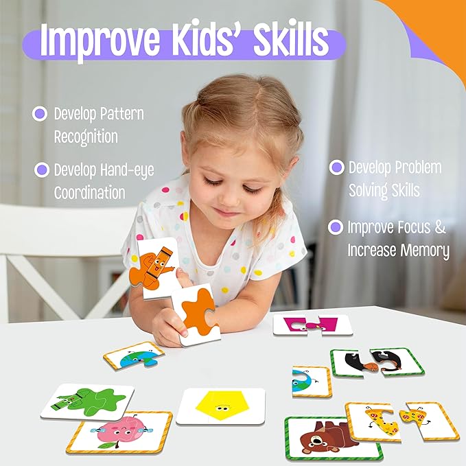 24 Set Color & Shape Puzzles, Self-Correcting Puzzle Matching Game Educational - Image 6