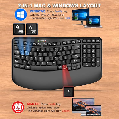 EDJO Ergonomic Wireless Keyboard - Image 8
