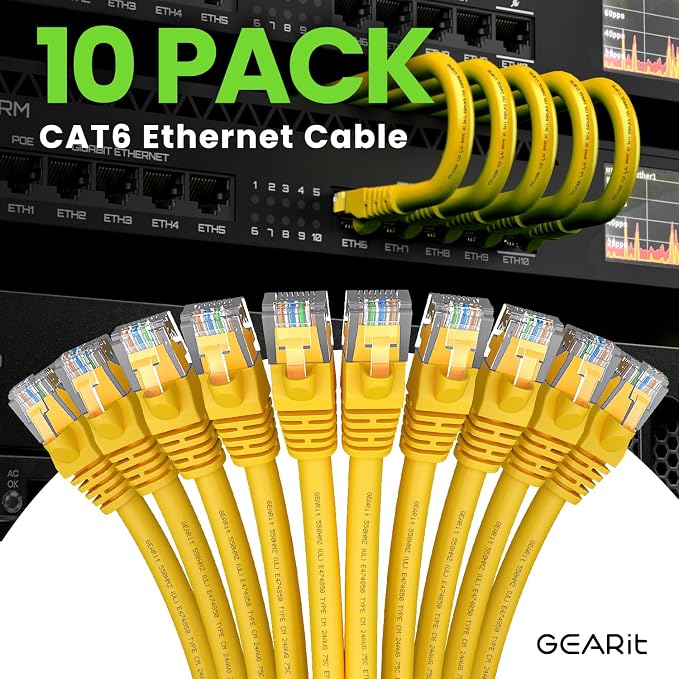 GearIT Cat 6 Ethernet Cable Cat6 Network Patch, Snagless Cord, Internet - Image 2