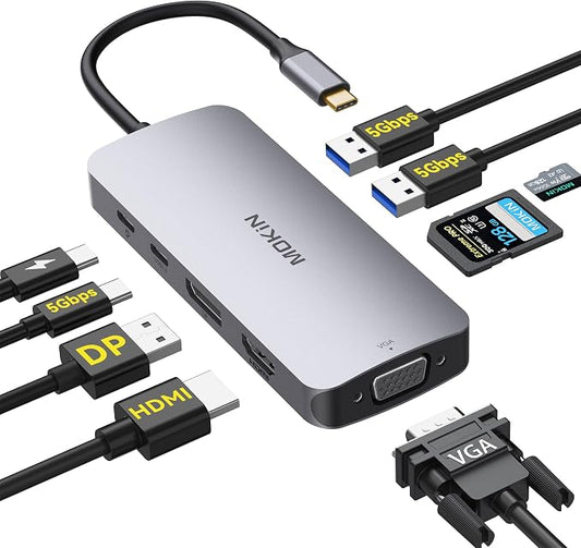 MOKiN USB C Multiport Adapter for MacBook Air/Pro, Mac Dongle, 9 in 1 USB C to by MOKiN