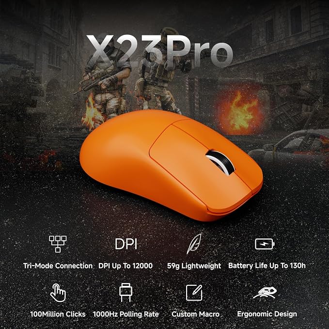EWEADN X23Pro Wireless Gaming Mouse, 49g Lightweight Mouse, PAW3311 Sensor - Image 2