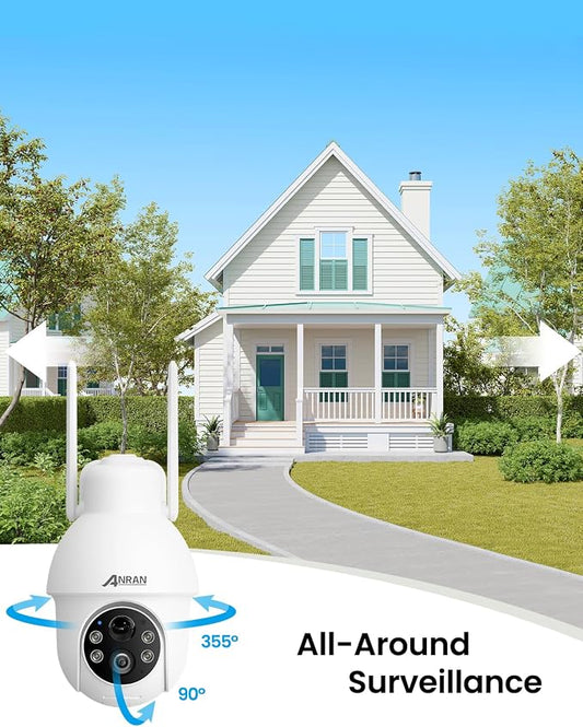 ANRAN 2K Solar Security Camera Wireless Outdoor, 2 Pack Battery-Powered WiFi - Image 2