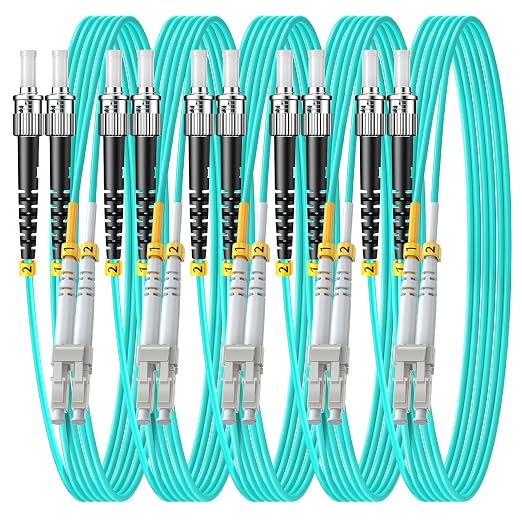 FiberPrime- OM3 LC to ST Fiber Patch Cable, Duplex Multimode, MM Fiber Optic by Unknown