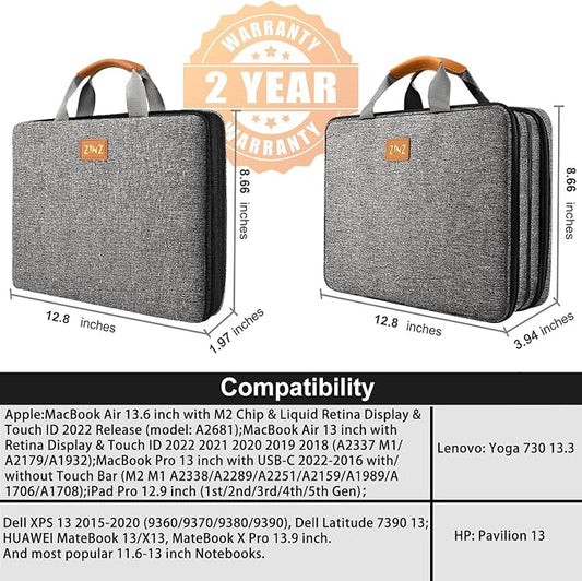 ZINZ Slim Expandable Laptop Case 13 Inch Sleeve Upgraded Protective Durable - Image 2