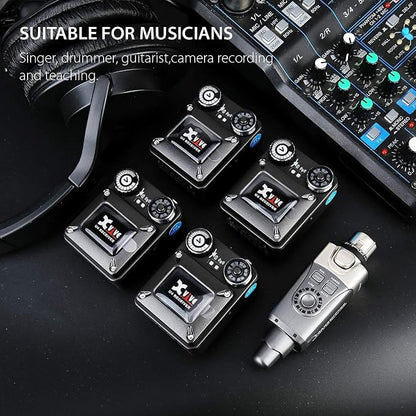Xvive U4R4 Wireless in-Ear Monitor System 1 Transmitter and 4 Beltpack Receiver - Image 2