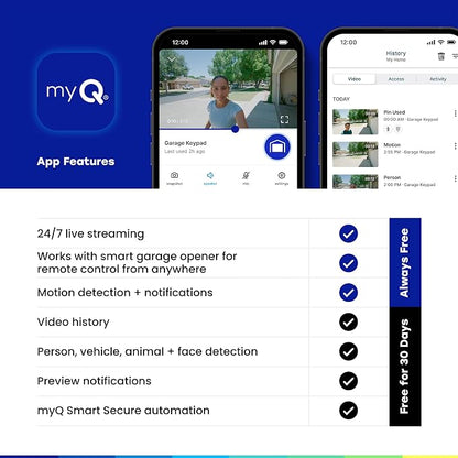 myQ Smart Garage Starter Kit: Garage Door Video Keypad + Wired Power Adapter - Image 12