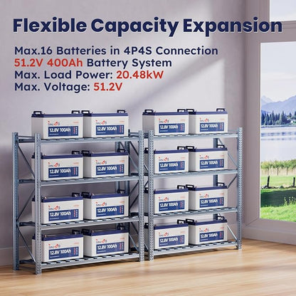 12V 100Ah LiFePO4 Battery, 4000+ Deep Cycle Lithium Battery, Built-in 100A BMS - Image 7