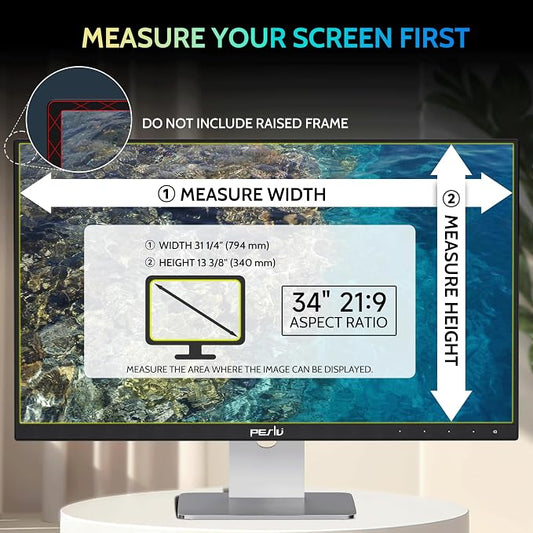 34 Inch Privacy Screen for Computer Curved Monitor 21:9 Aspect Ratio, Eye - Image 2