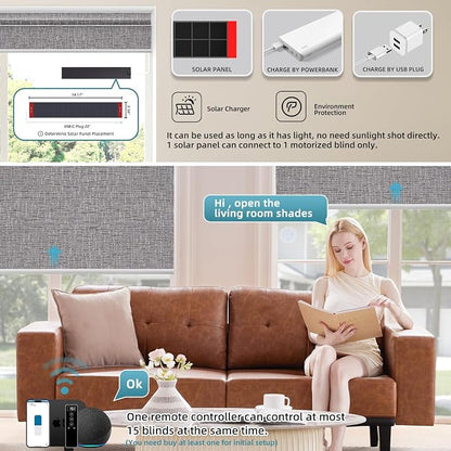 SmartWings Motorized 100% Blackout Shades Blinds, Custom Size, Cordless Window - Image 2