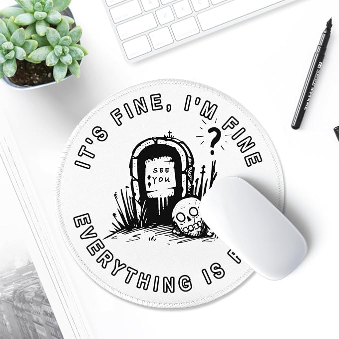 ITNRSIIET Round Mouse Pad with Stitched Edge Premium-Textured Waterproof - Image 6