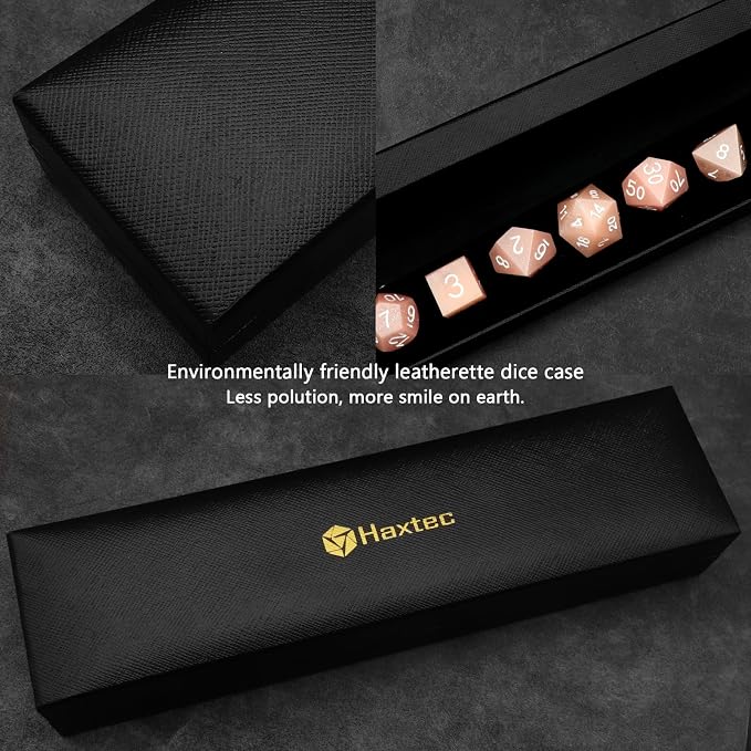 Haxtec Sharp Edge Dice Pink Resin DND Dice Set - Image 6