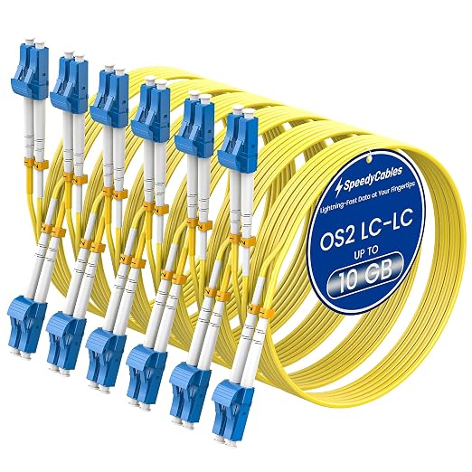 SpeedyCables- 6-Pack OS2 LC to LC Fiber Patch Cable 10m/33ft, 1G/10Gb 9/125um by SpeedyCables