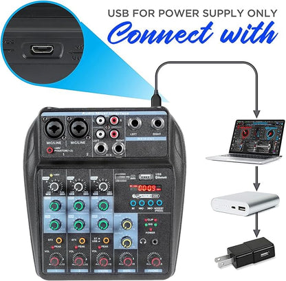 Dj Mixers 4 Channel Audio Mixer Sound Board - Image 3