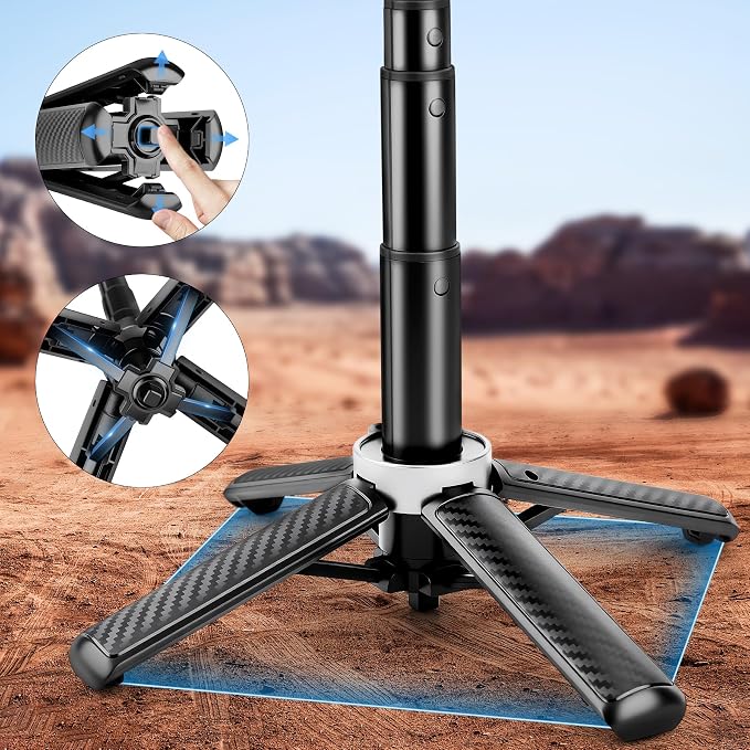 4-in-1 Multifunctional 360° Rotation Magnetic Selfie Stick, Mini Tripod - Image 8