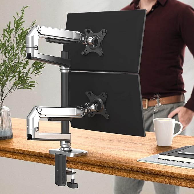 Dual Monitor Mount, Holds Screens up to 40 Inches and 25 lbs, Fully Adjustable - Image 7