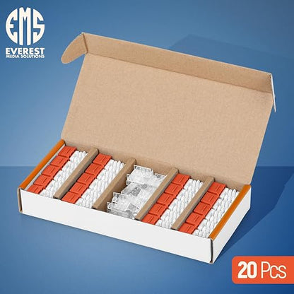 Everest 90° Angled RJ45 Cat6A Keystone Jacks 20-Pack in Orange - Image 2