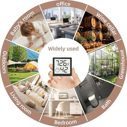 Mini Humidity Meter Hygrometer 6 Pack Room Thermometer Indoor Digital - Image 9