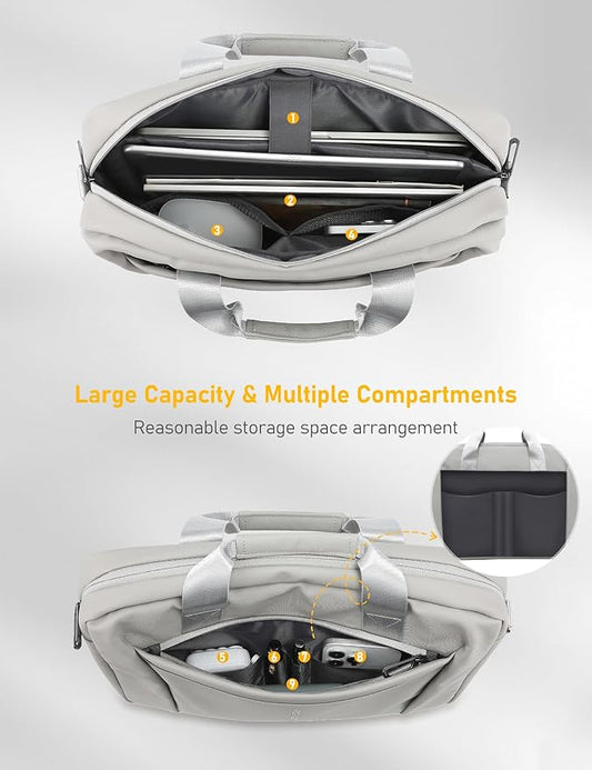 13-14 Inch Laptop Shoulder Bag Business Briefcase Water Resistant Computer - Image 2