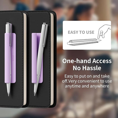 ELETIUO Pencil Holder For Most Pens, Self-Adhesive Stick To Notebooks, Silicone - Image 5