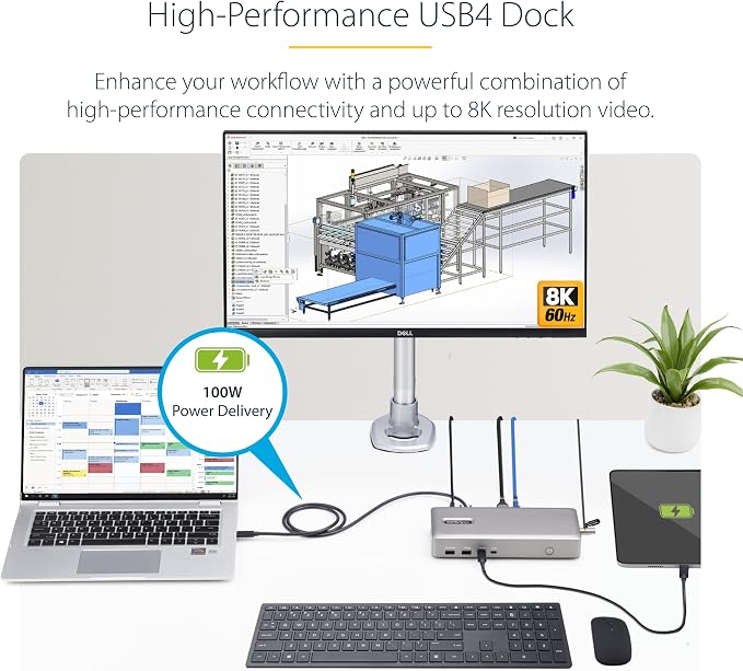 StarTech.com USB-C Docking Station, 40Gbps Data Transfer, 2.5Gb Ethernet - Image 2