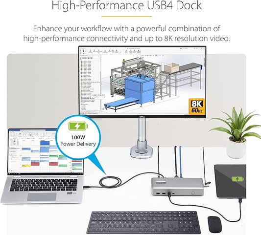 StarTech.com USB-C Docking Station, 40Gbps Data Transfer, 2.5Gb Ethernet - Image 2