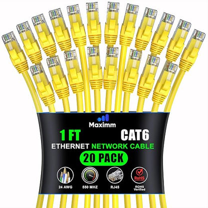 Maximm Cat 6 Ethernet Cable 1 ft by MaximmCable