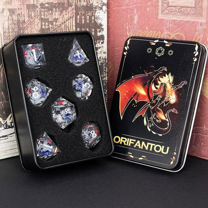 Butterfly DND Dice White Liquid Core Dice Set - Image 7