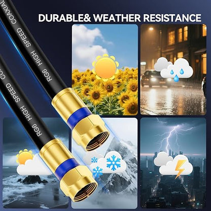 Coaxial Cable 1.5ft 10 Pack, RG6 Coax Cable Cord Extender - Image 7