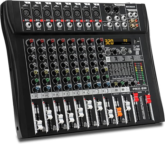 Audio Mixer 8 Channel Professional Mixer Console by MICNAUX
