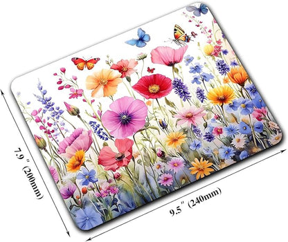 Colorful Wildflowers Floral Butterfly Custom Mouse Pad - Image 2