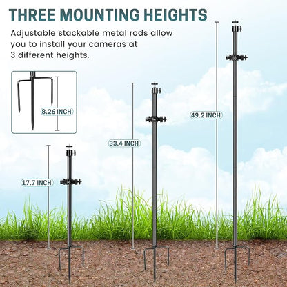 Camera Mount, 2-in-1 Pole Ground Stake Mount Stand - Image 3
