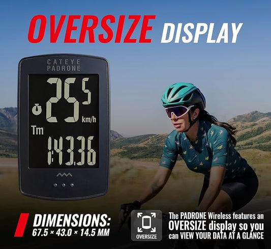 CATEYE Padrone Wireless Bike Computer – Oversized Display Cyclocomputer - Image 2