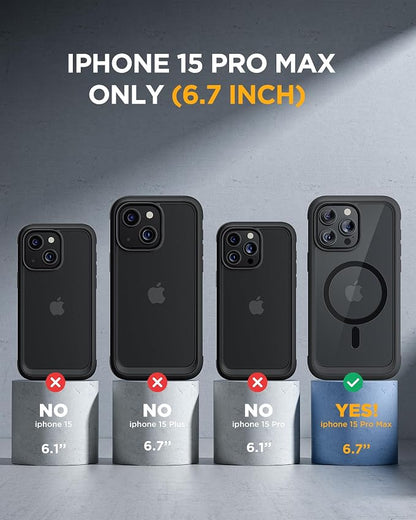 Miracase Magnetic for iPhone 15 Pro Max Case 6.7'' Full-Body Drop Proof Bumper - Image 6