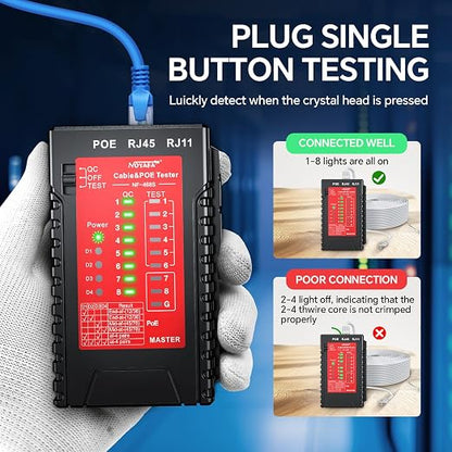 NOYAFA NF-468S Network Cable Tester, RJ12 RJ11 RJ45 Ethernet Cable Tester - Image 3