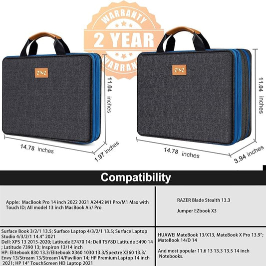 ZINZ Slim Expandable 13 13.3 13.6 14 Laptop Case Sleeve Compatible - Image 2