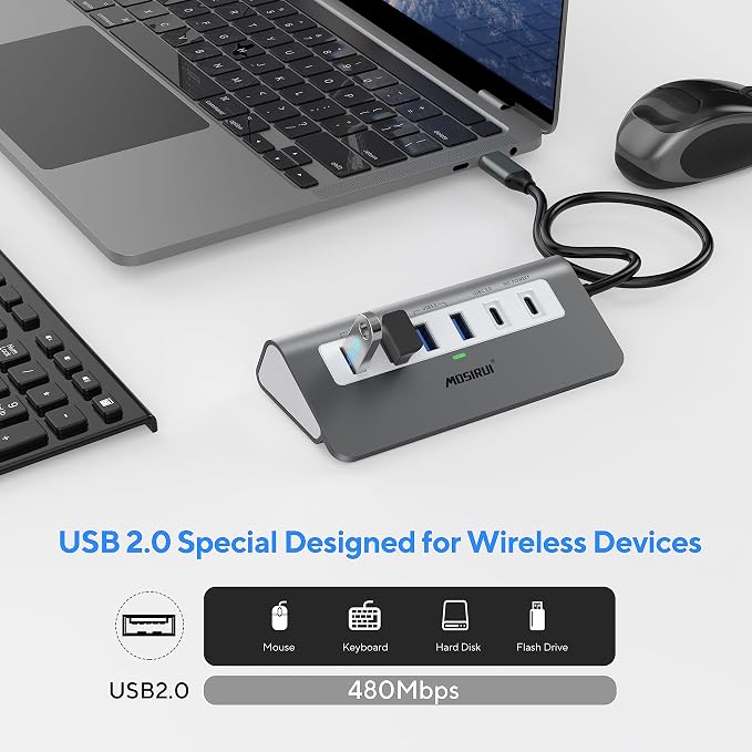 USB C Hub Multiport Adapter, Mosirui 9-in-1 USB-C Docking Station - Image 5