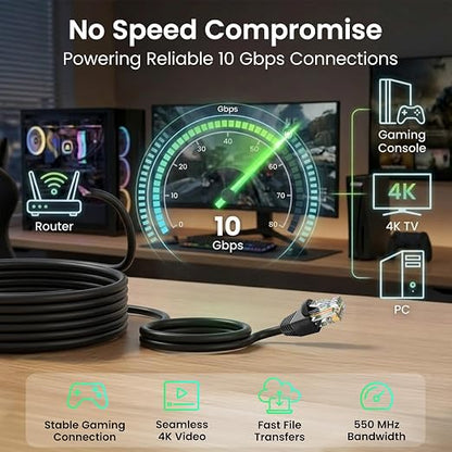 GEARit Cat 6 Ethernet Patch Cable 6 ft Black Cat6 Patch Cables 6ft - Image 4