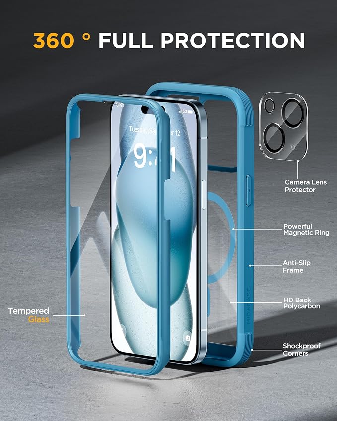 Miracase Magnetic for iPhone 15 Plus Case 6.7'' Full-Body Military Drop Proof - Image 4