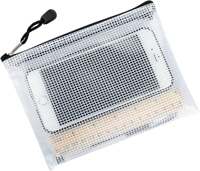 Oaimyy-B5 Plastic Mesh Zipper Pouch Document Folders Bag & Zip File Folders - Image 7