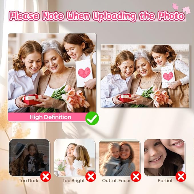 Personalized Puzzle Gifts for Mothers Day, Custom Photo Puzzle for Mom from - Image 6