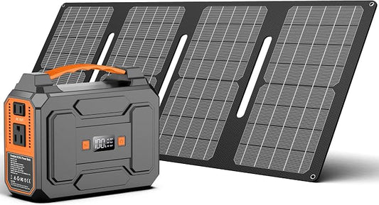 Solar Powered Generator 200W Peak/100W Rated, Portable Solar Generator Power by Apowking