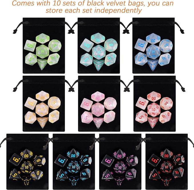 DND Dice, 10 X 7 Polyhedral Dice Set - Image 3