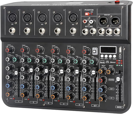 7 Channel mixer, DJ Mixer Board by jindaaudio